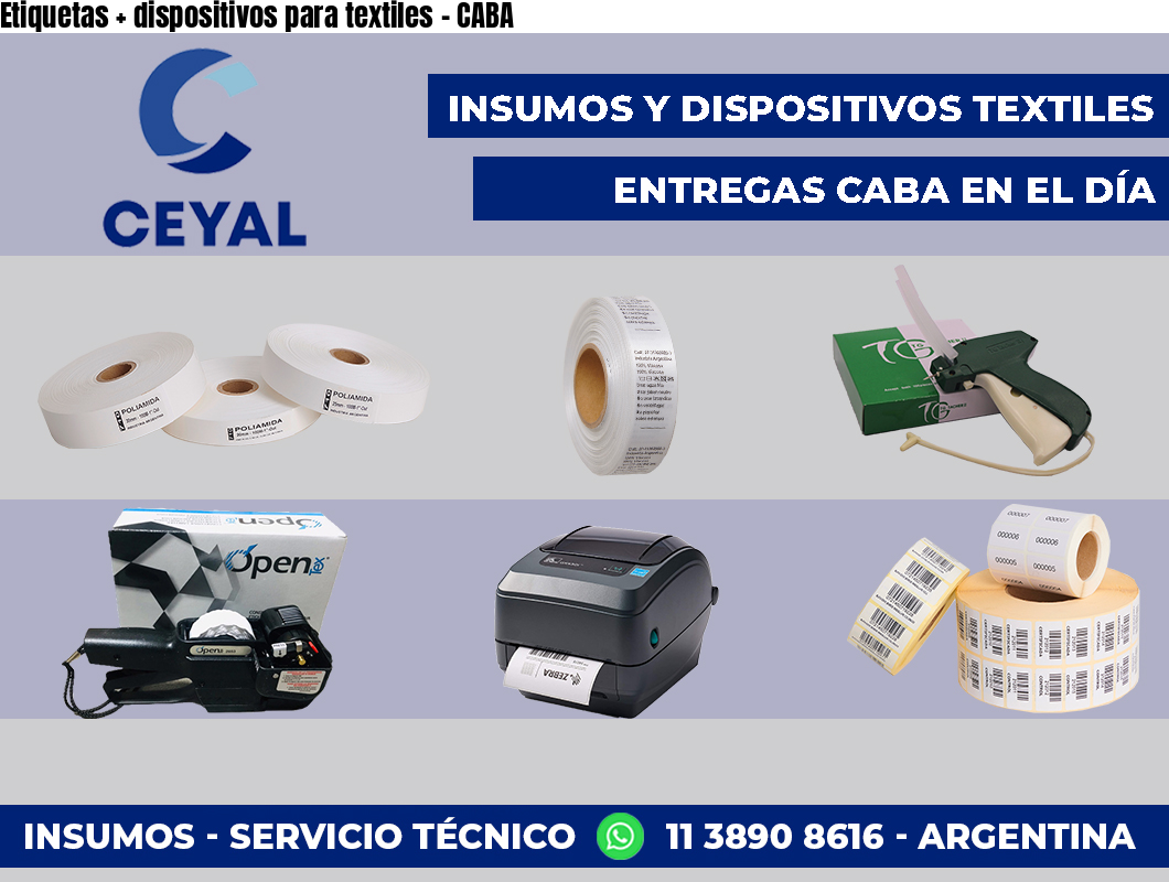 Etiquetas + dispositivos para textiles – CABA