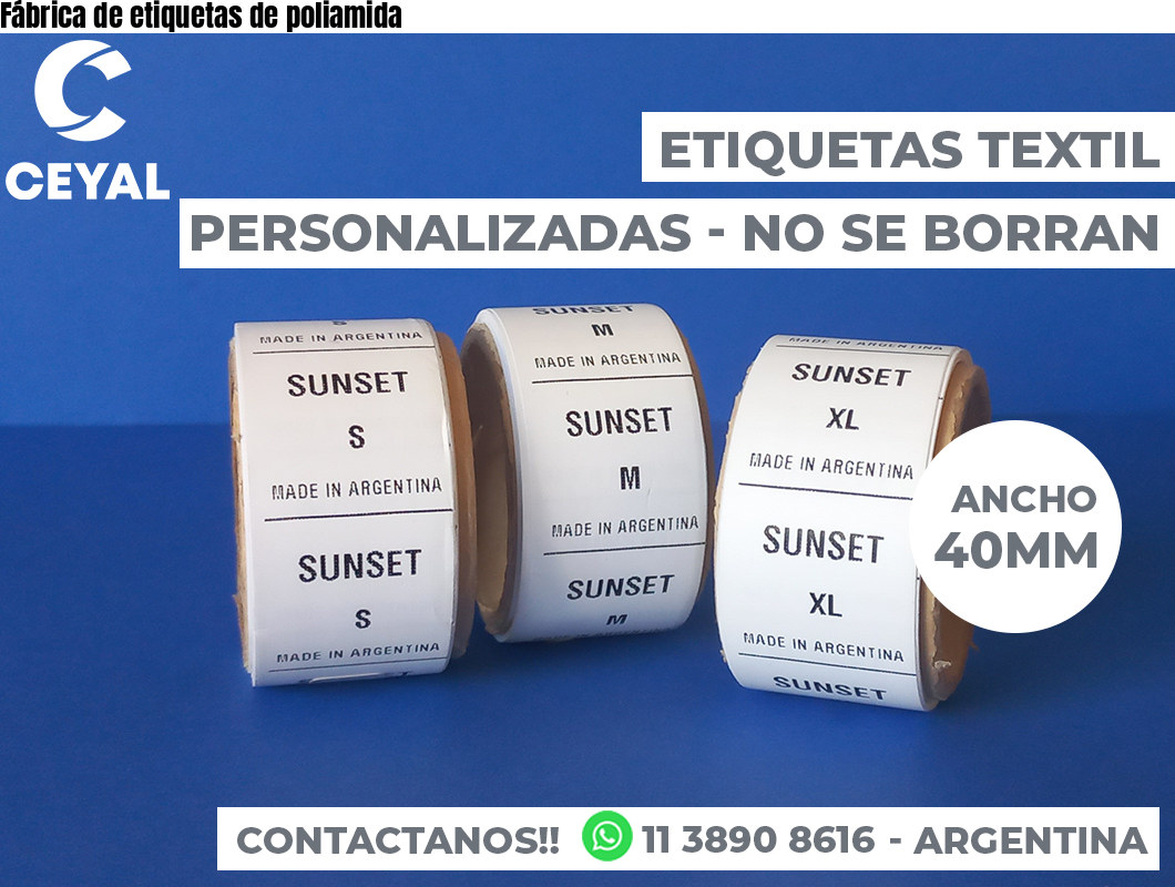 Fábrica de etiquetas de poliamida