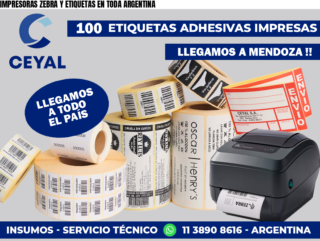 IMPRESORAS ZEBRA Y ETIQUETAS EN TODA ARGENTINA
