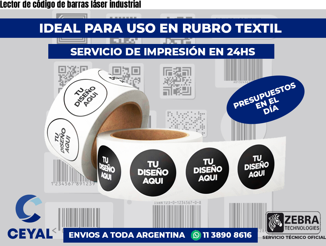 Lector de código de barras láser industrial