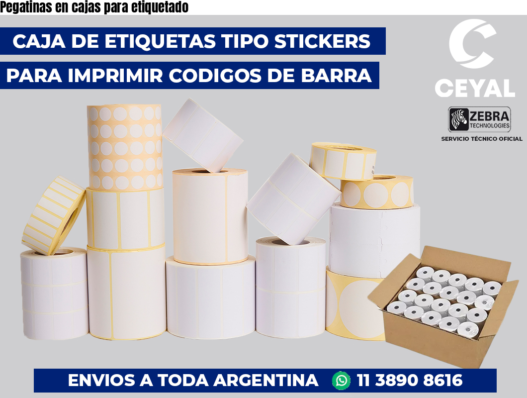 Pegatinas en cajas para etiquetado