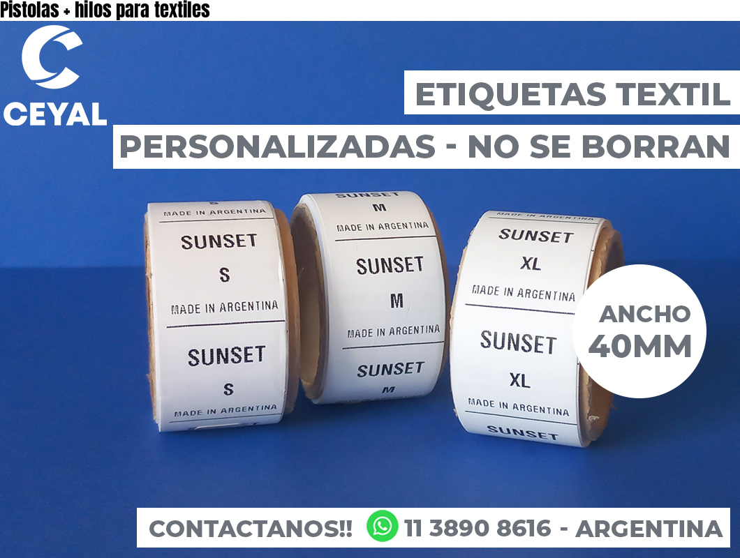 Pistolas + hilos para textiles