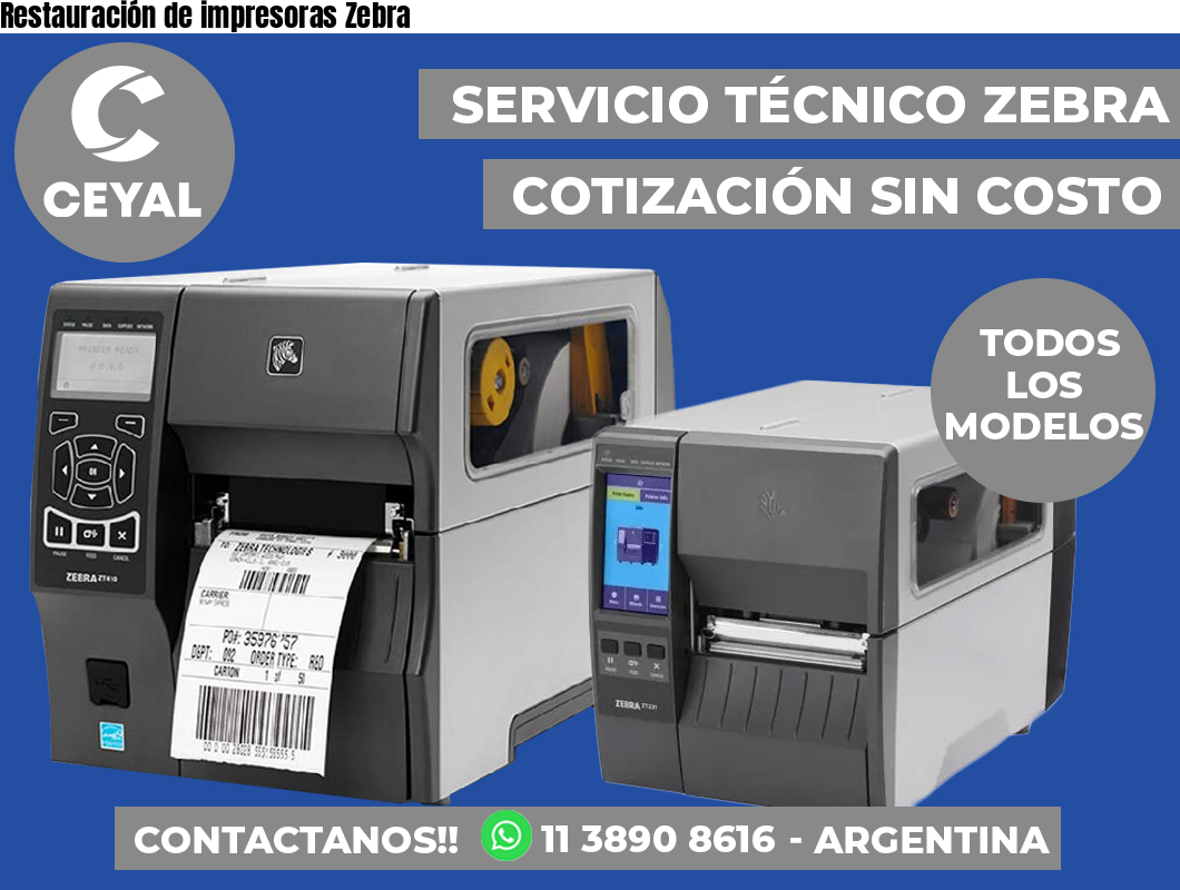 Restauración de impresoras Zebra