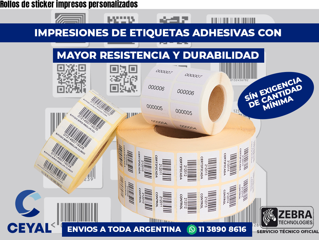 Rollos de sticker impresos personalizados