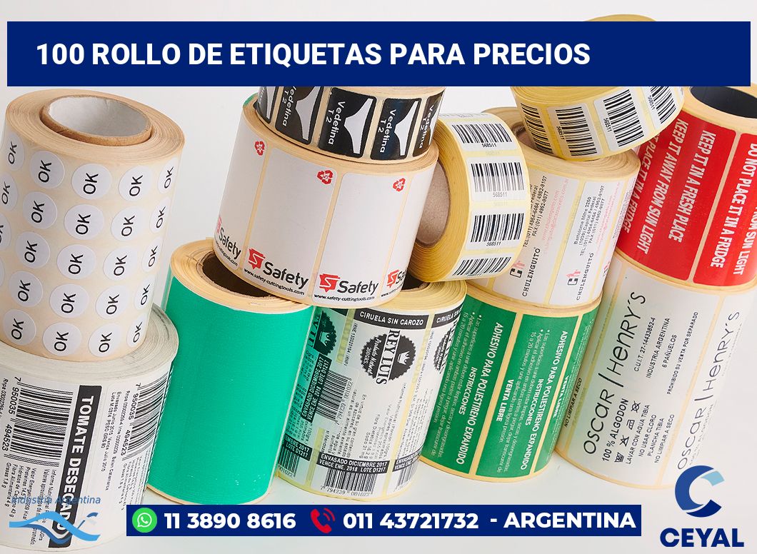 100 Rollo de etiquetas para precios
