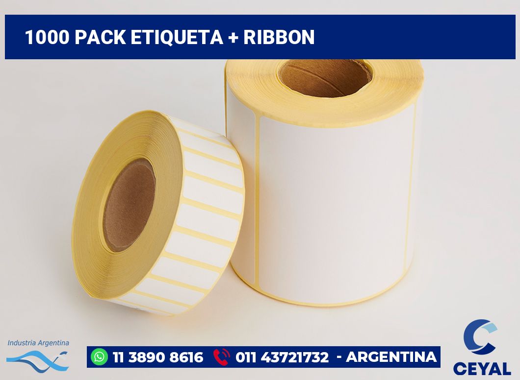 1000 Pack etiqueta + ribbon