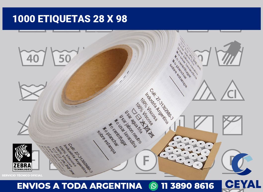1000 etiquetas 28 x 98