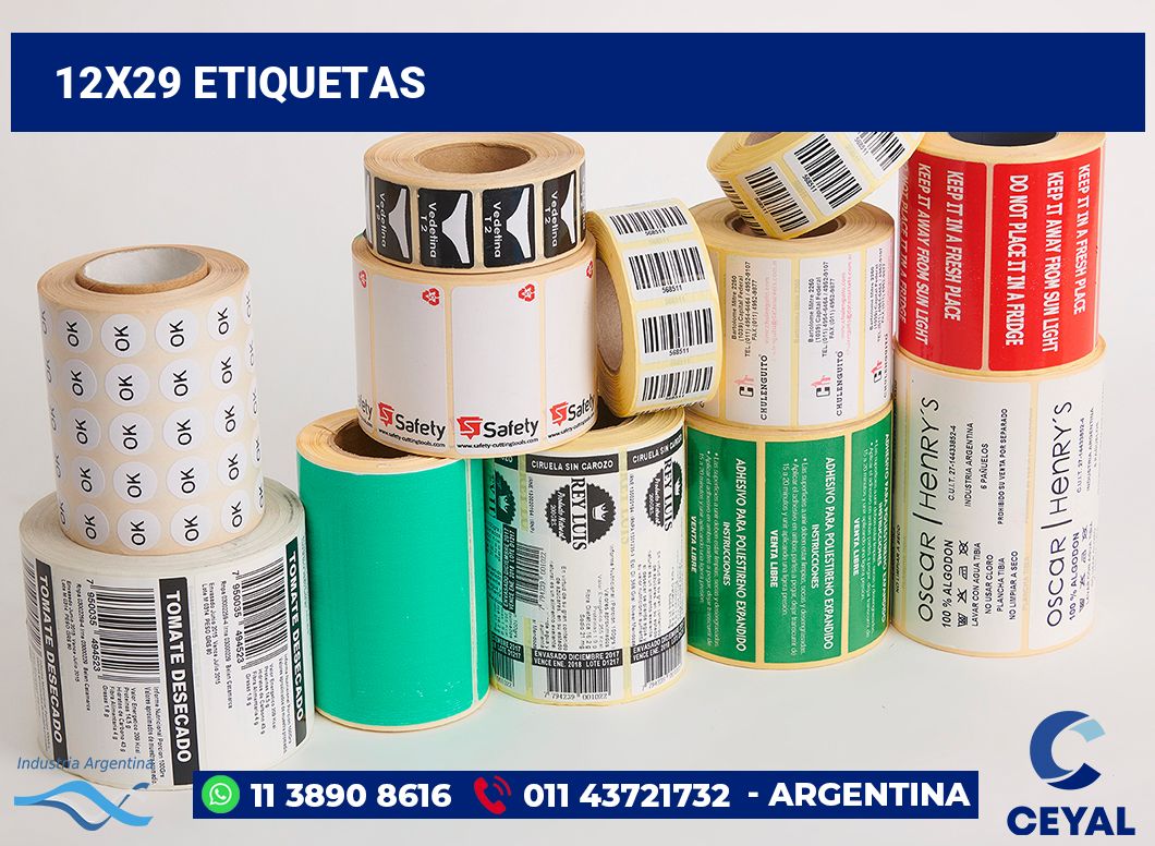 12x29 Etiquetas