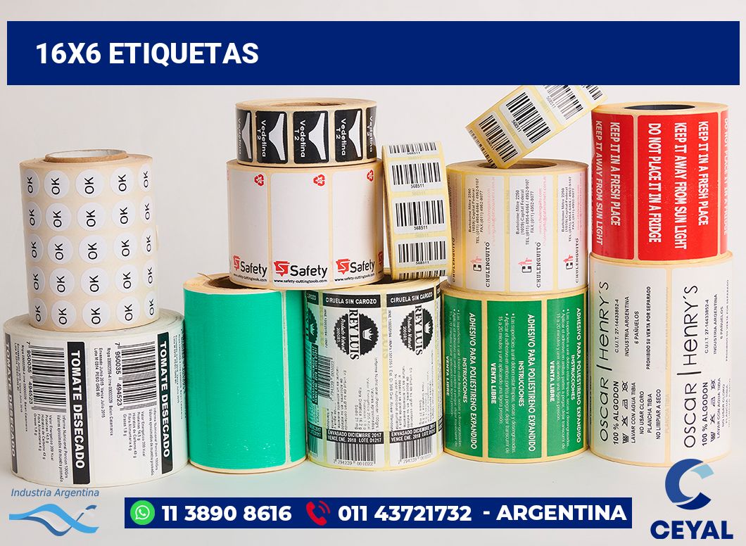 16x6 Etiquetas