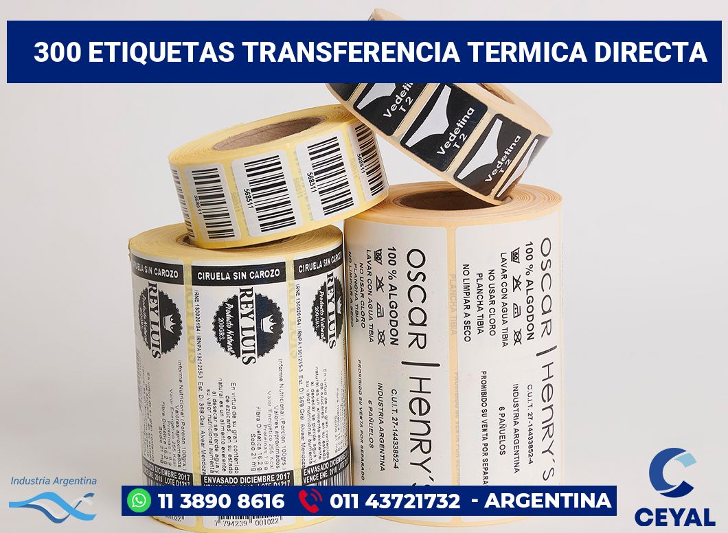 300 Etiquetas transferencia termica directa
