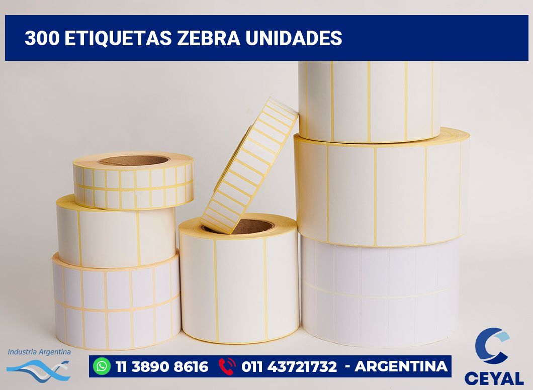 300 Etiquetas zebra unidades
