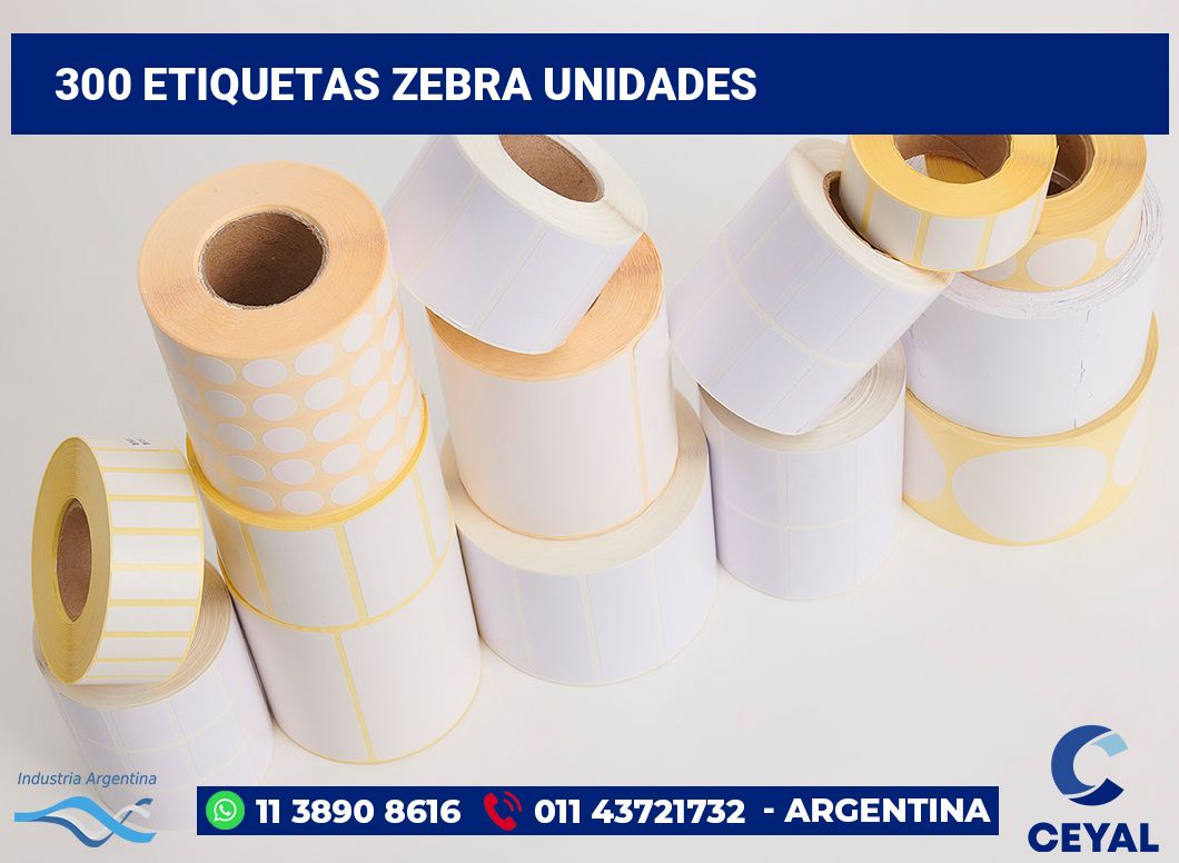 300 Etiquetas zebra unidades