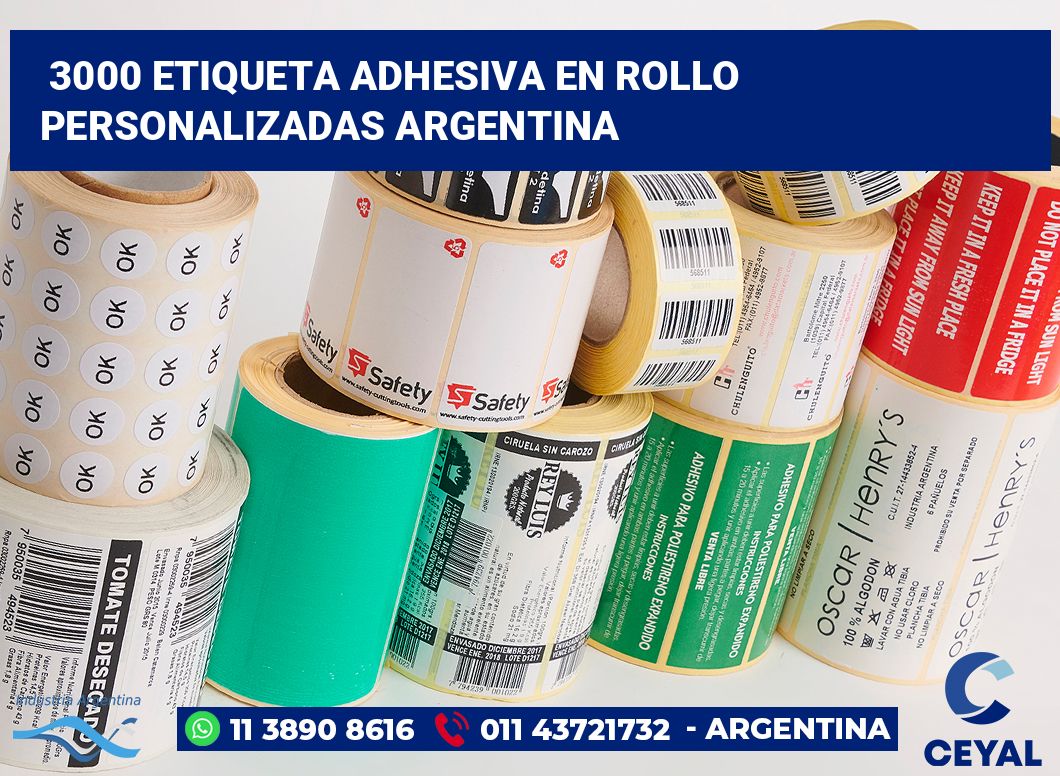 3000 Etiqueta adhesiva en rollo personalizadas argentina