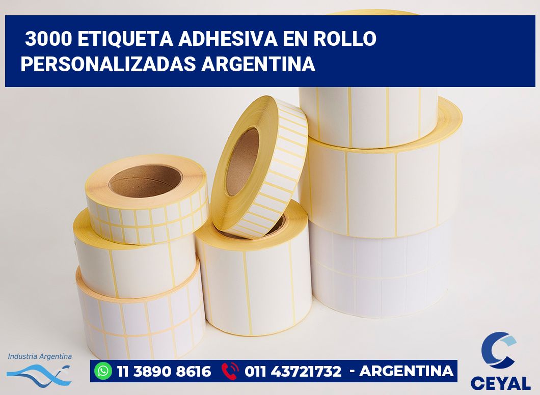 3000 Etiqueta adhesiva en rollo personalizadas argentina