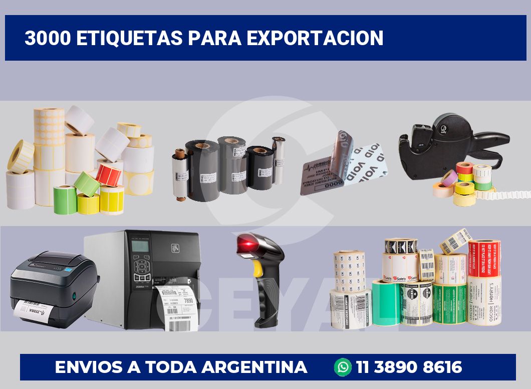 3000 Etiquetas para exportacion
