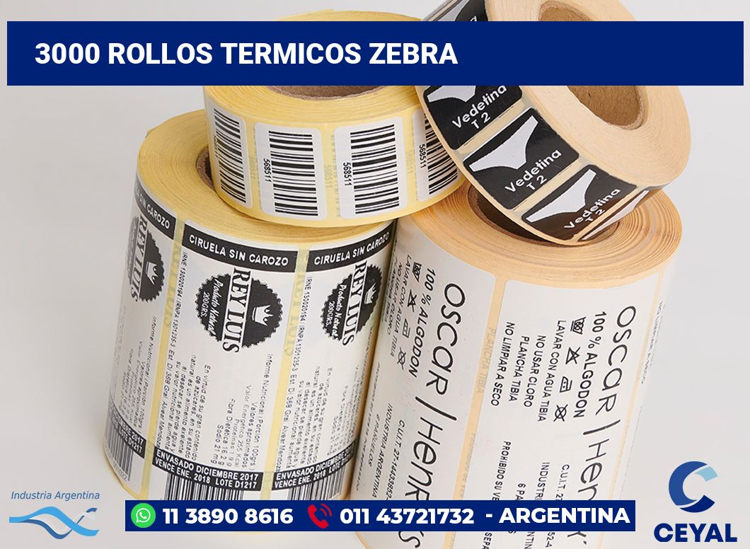 3000 Rollos termicos zebra