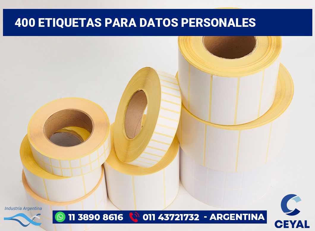 400 Etiquetas para datos personales