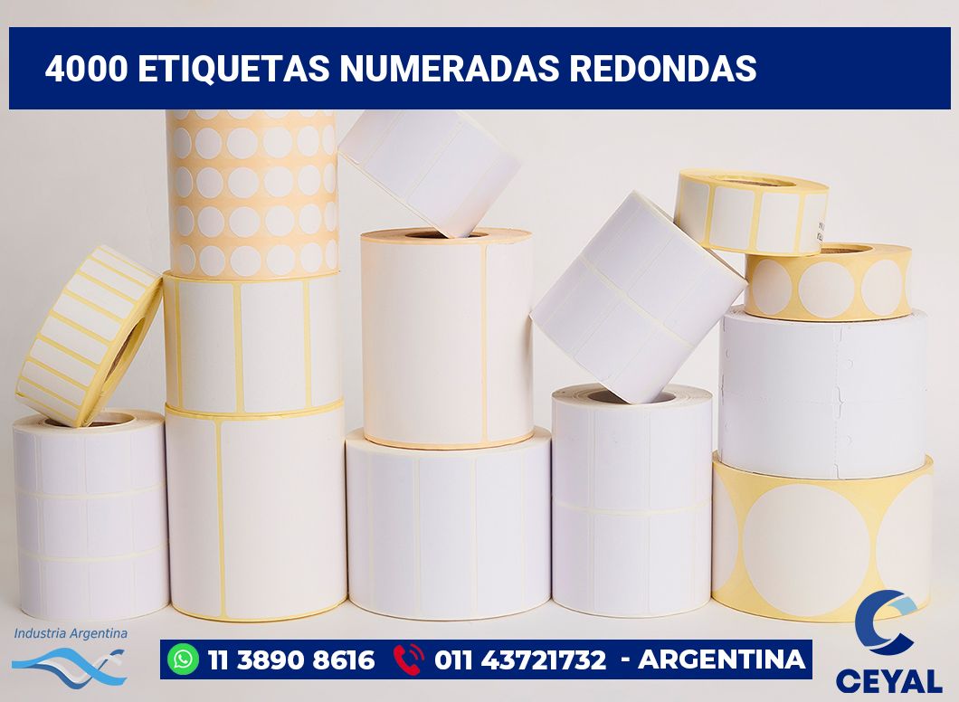4000 Etiquetas numeradas redondas