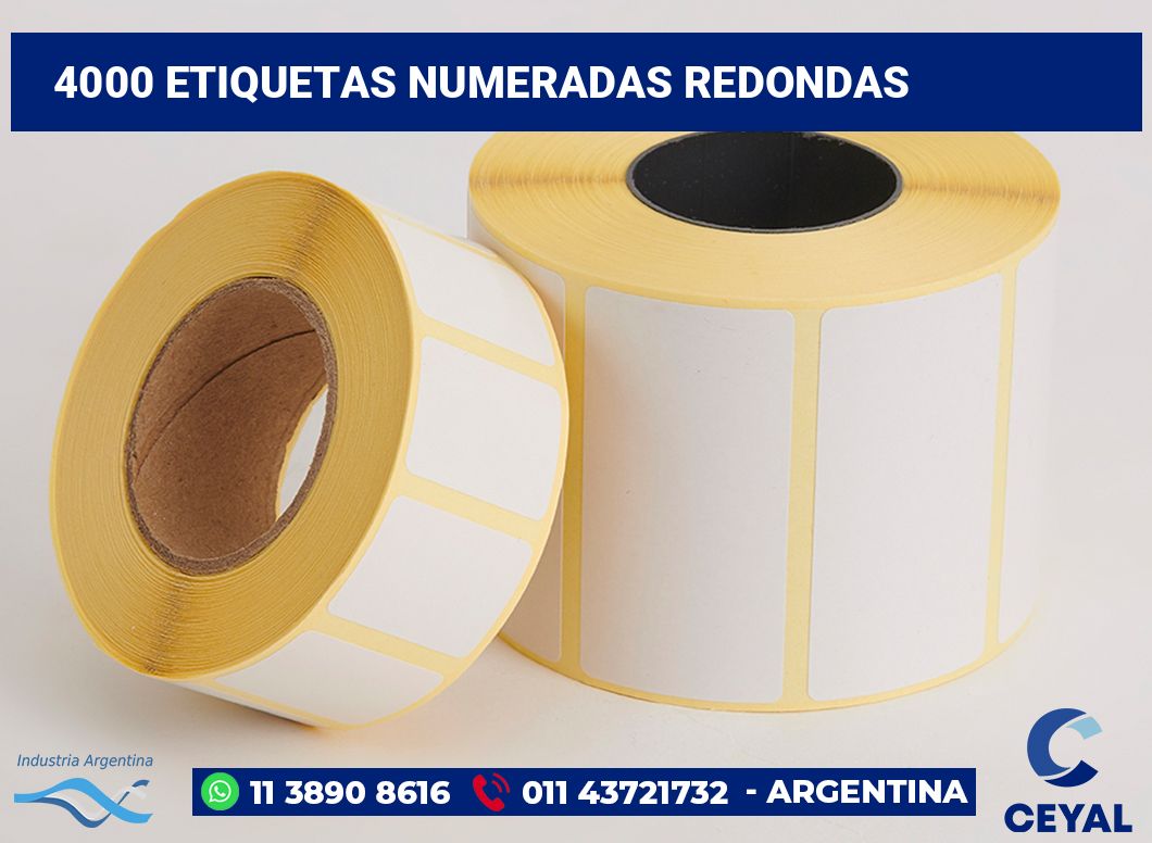 4000 Etiquetas numeradas redondas