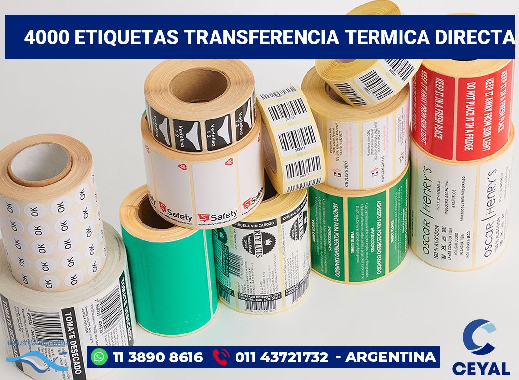 4000 Etiquetas transferencia termica directa