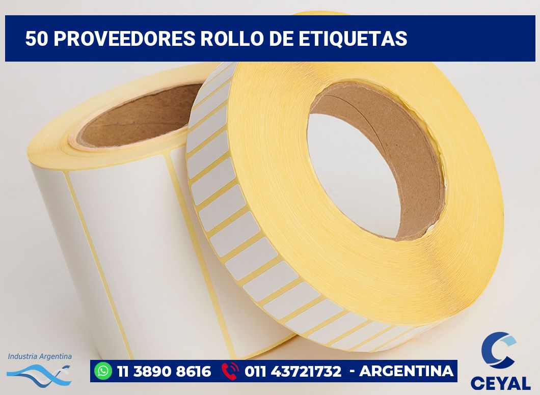 50 Proveedores rollo de etiquetas