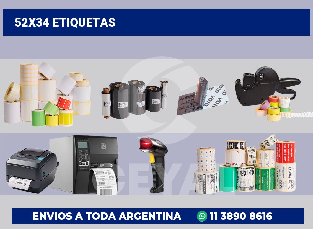 52×34 Etiquetas