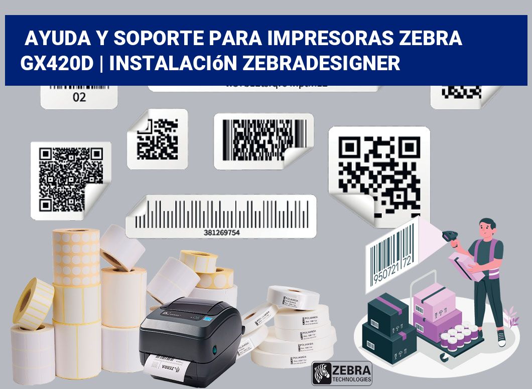 Ayuda y soporte para impresoras Zebra GX420d | Instalación ZebraDesigner