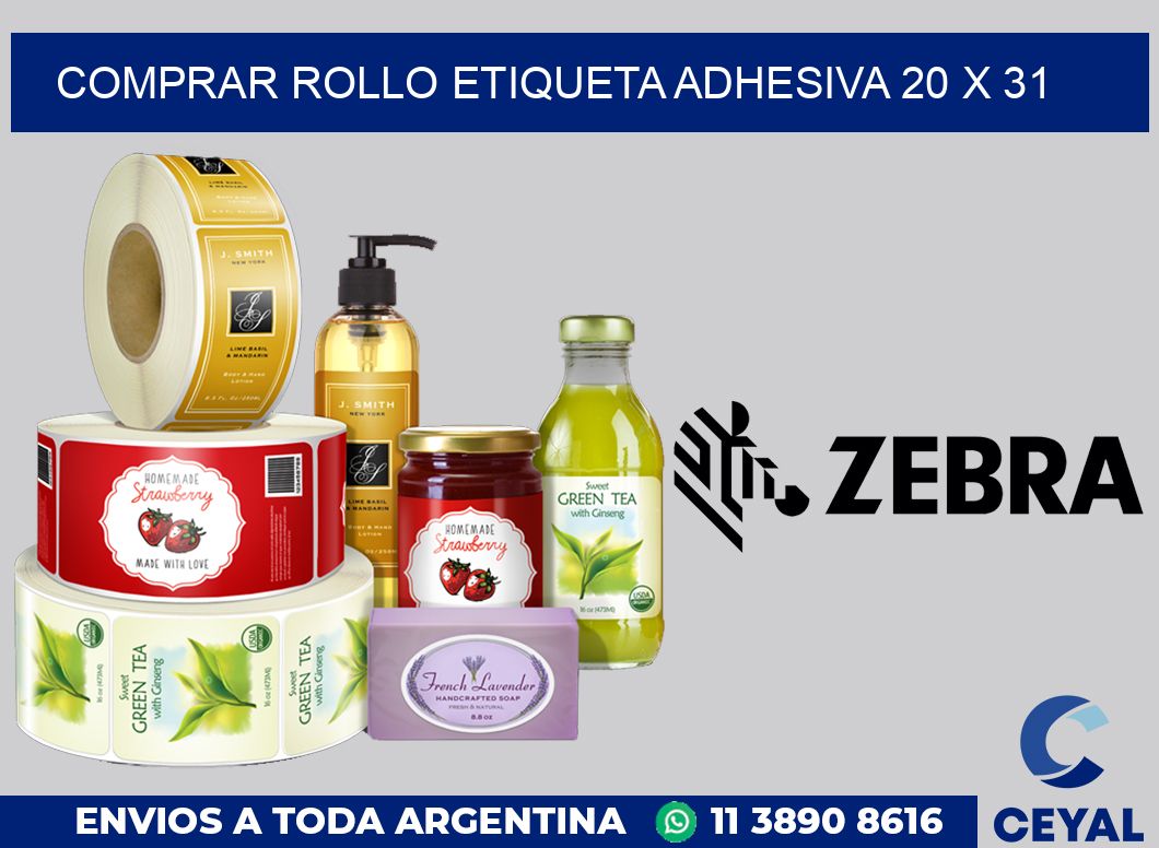 Comprar rollo etiqueta adhesiva 20 x 31