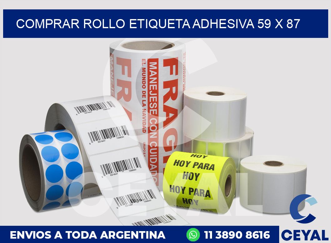 Comprar rollo etiqueta adhesiva 59 x 87