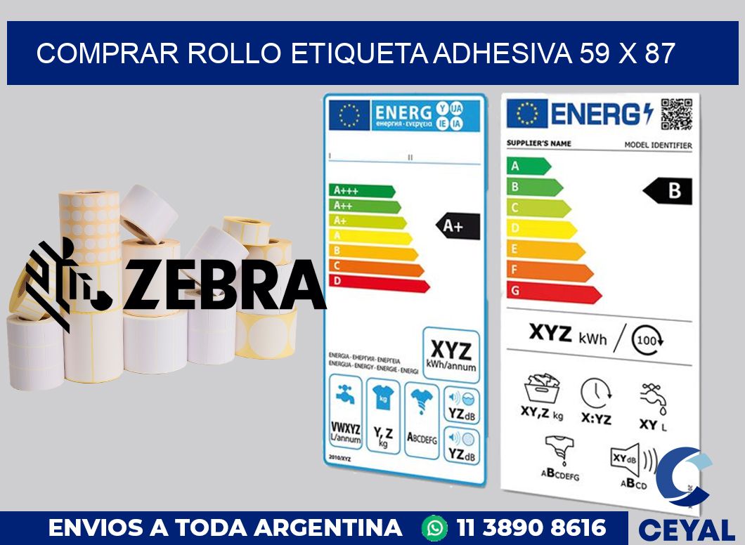 Comprar rollo etiqueta adhesiva 59 x 87