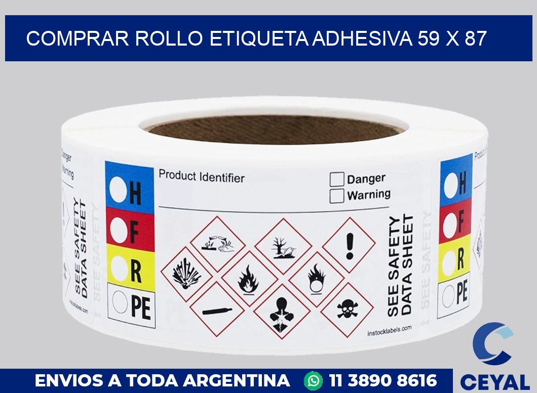 Comprar rollo etiqueta adhesiva 59 x 87