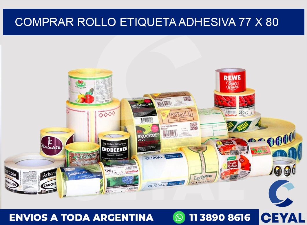 Comprar rollo etiqueta adhesiva 77 x 80