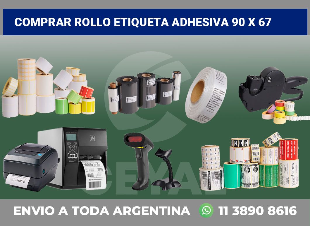 Comprar rollo etiqueta adhesiva 90 x 67