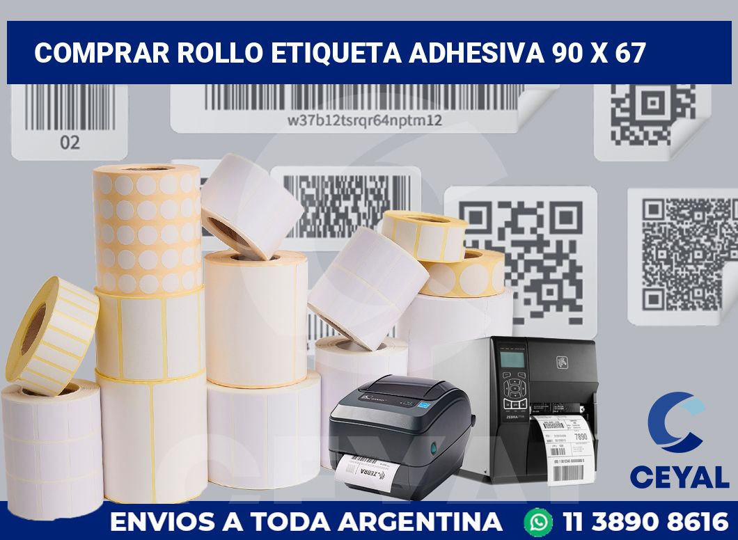 Comprar rollo etiqueta adhesiva 90 x 67