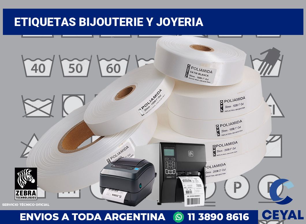 Etiquetas Bijouterie y joyeria