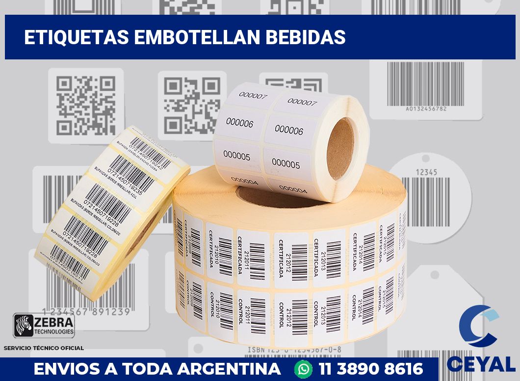 Etiquetas Embotellan bebidas