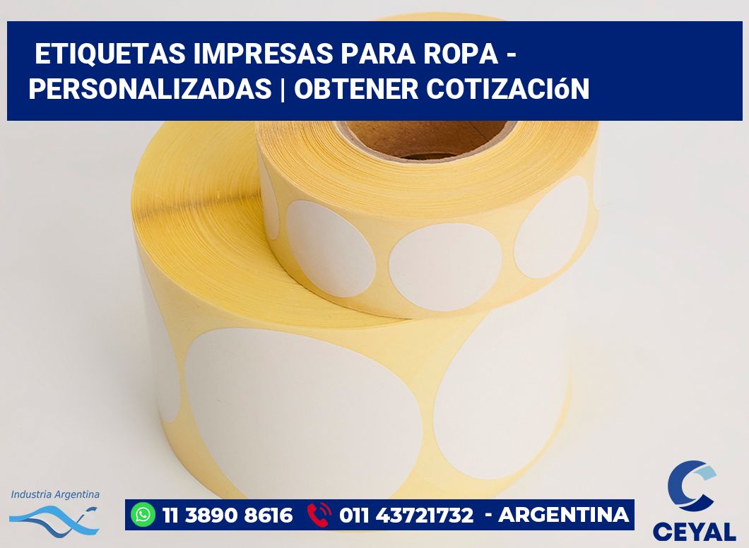 Etiquetas Impresas para ropa - Personalizadas | Obtener cotización