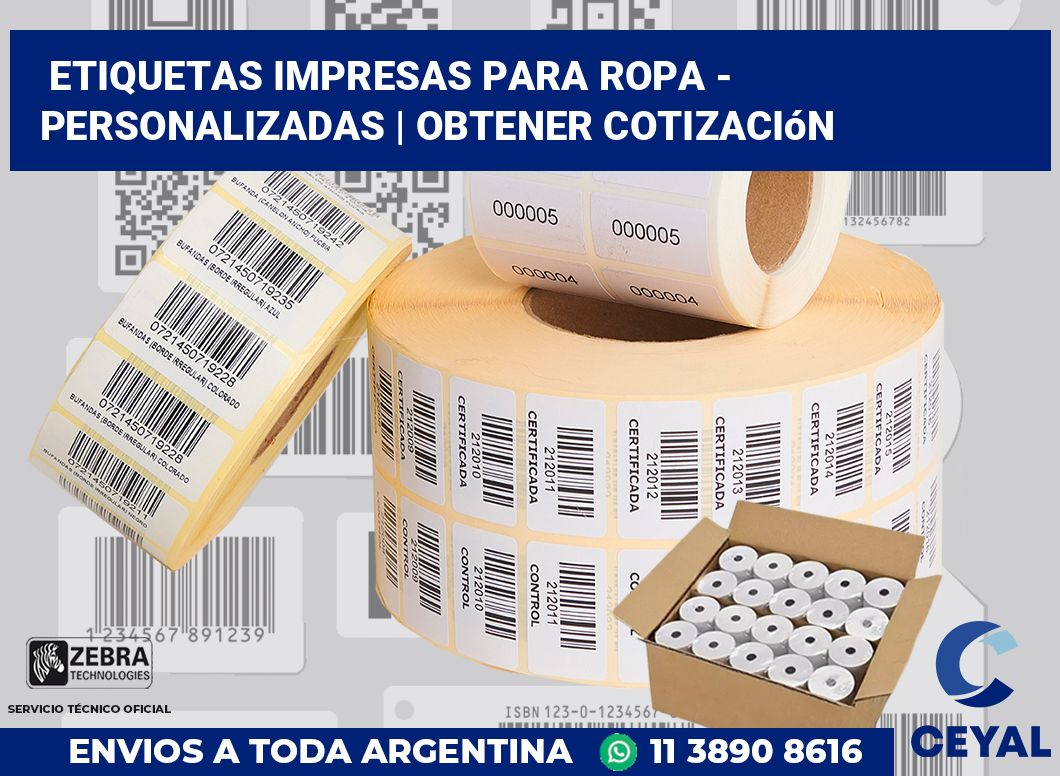 Etiquetas Impresas para ropa - Personalizadas | Obtener cotización