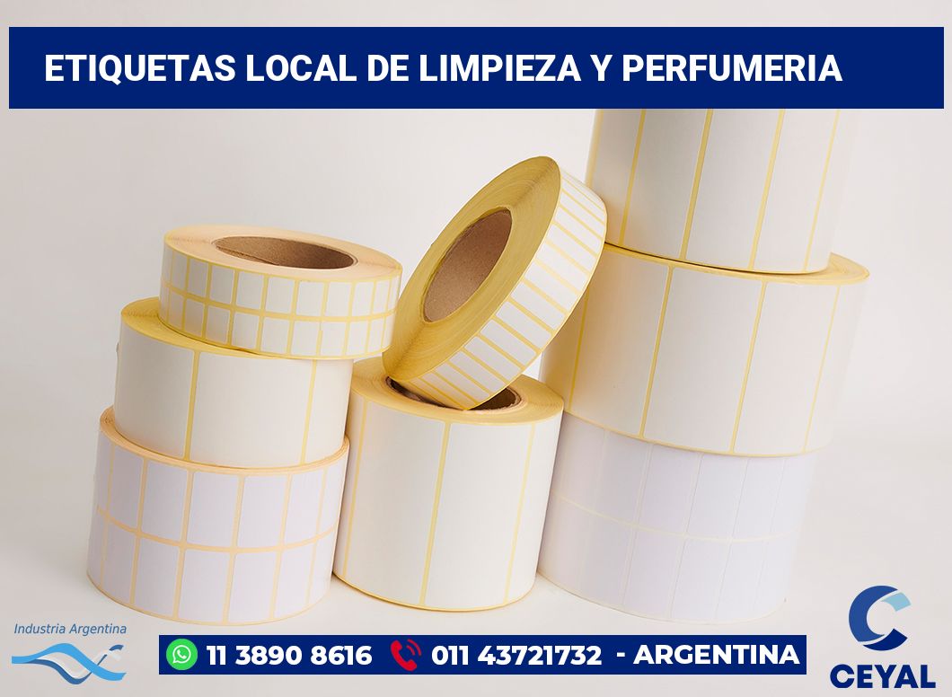 Etiquetas Local de limpieza y perfumeria