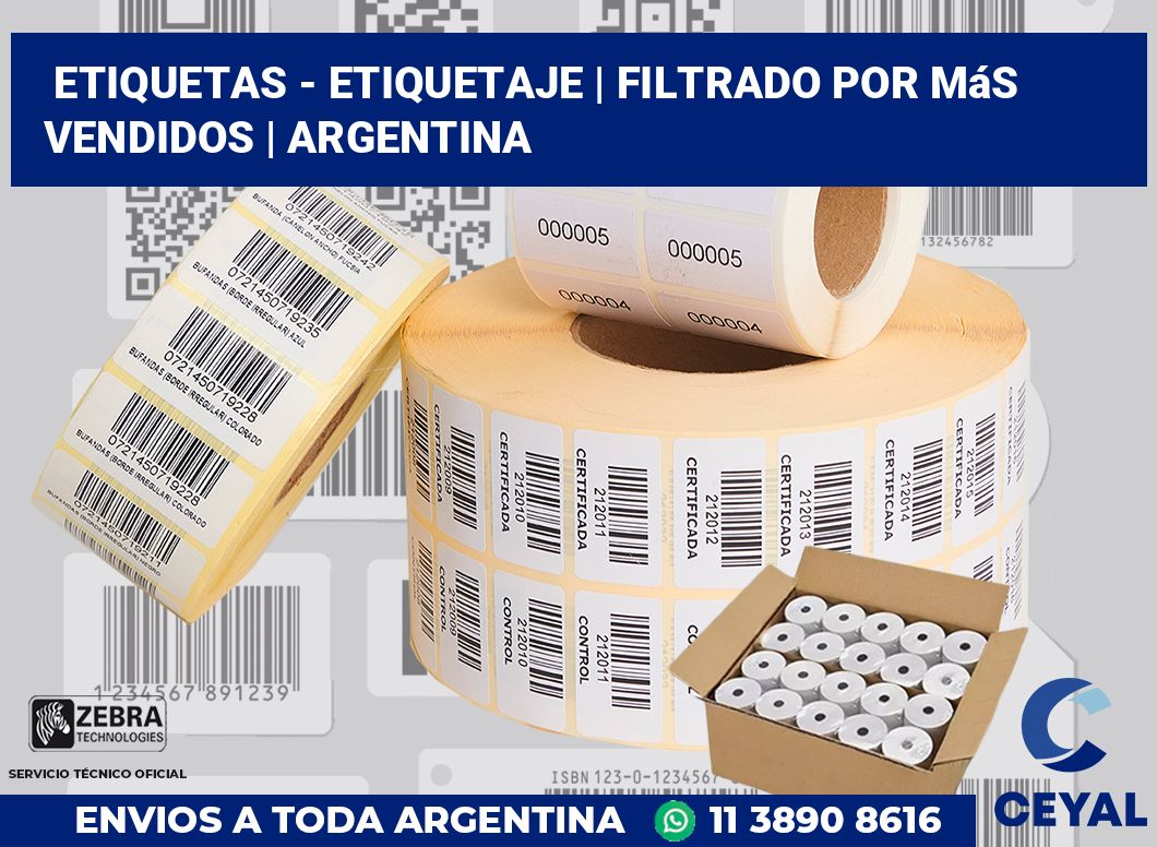 Etiquetas - etiquetaje | Filtrado por más vendidos | Argentina
