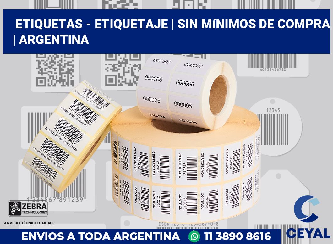 Etiquetas - etiquetaje | Sin mínimos de compra | Argentina