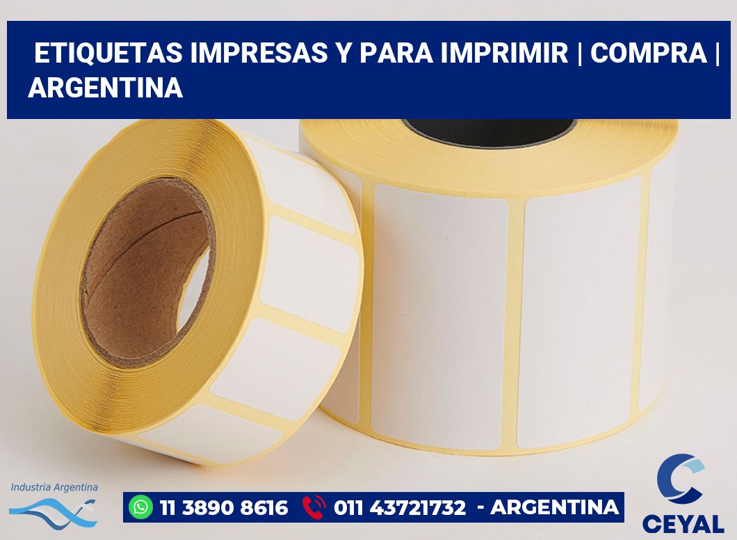 Etiquetas impresas y para imprimir | Compra | Argentina
