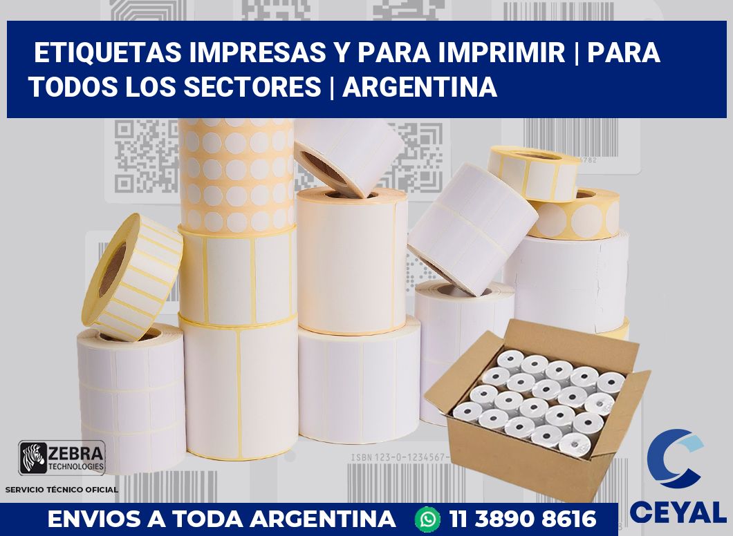 Etiquetas impresas y para imprimir | Para todos los sectores | Argentina