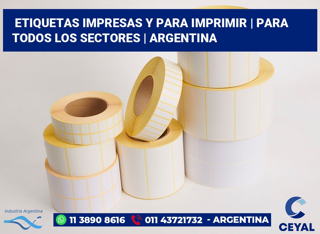 Etiquetas impresas y para imprimir | Para todos los sectores | Argentina