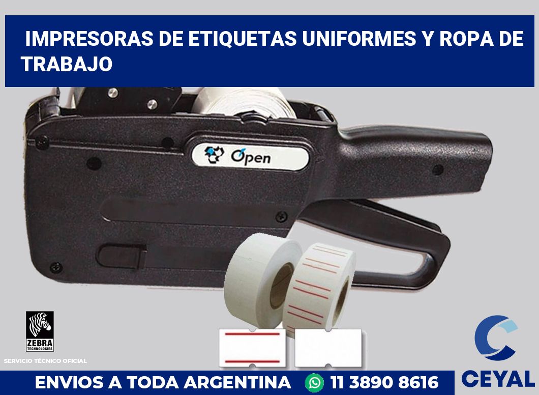 Impresoras de etiquetas Uniformes y ropa de trabajo