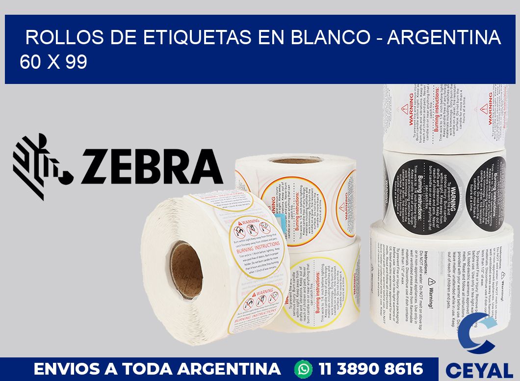 Rollos de etiquetas en blanco - Argentina 60 x 99