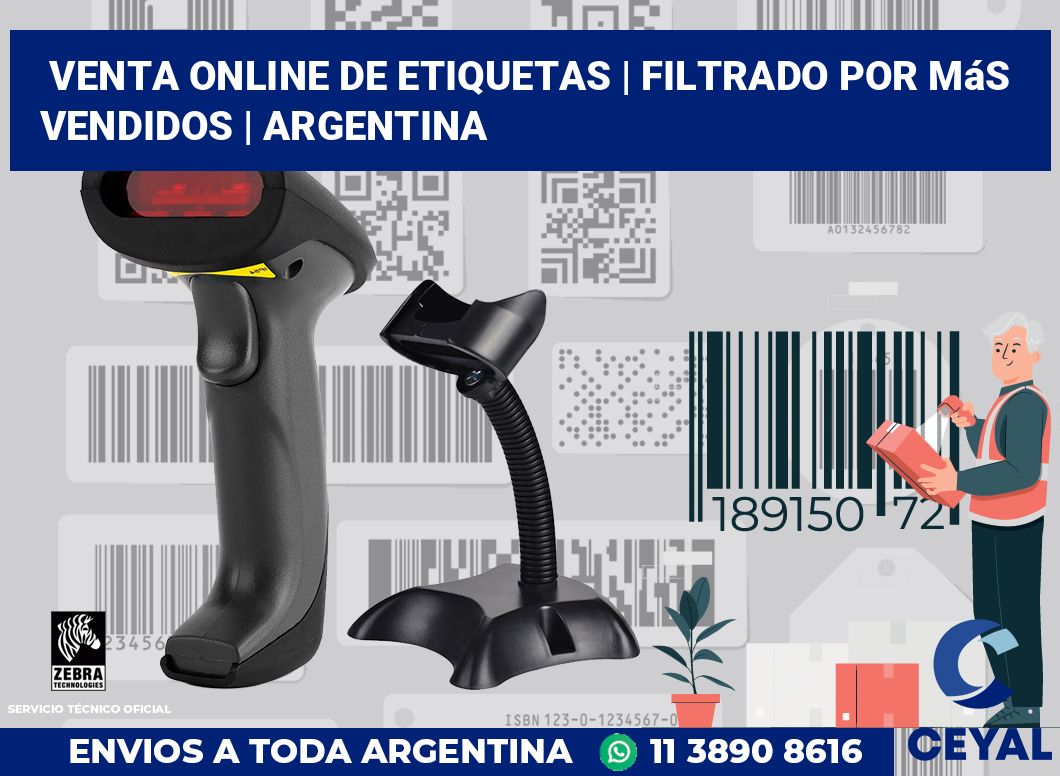Venta online de etiquetas | Filtrado por más vendidos | Argentina