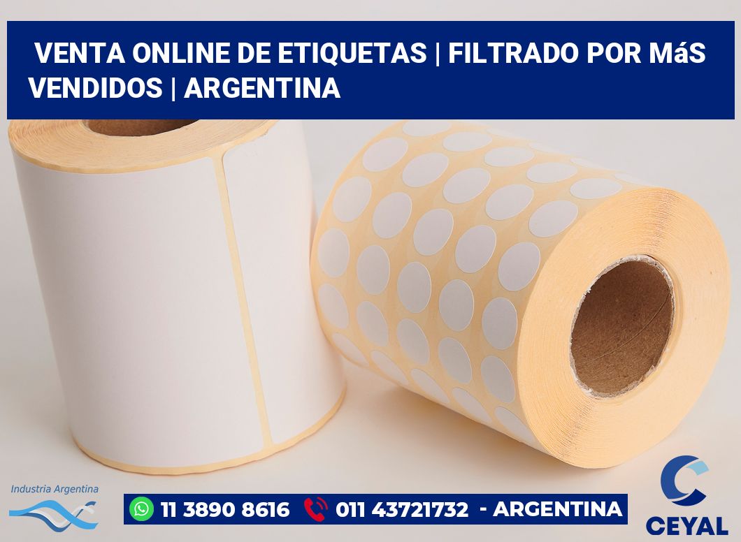 Venta online de etiquetas | Filtrado por más vendidos | Argentina