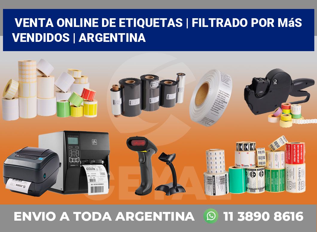 Venta online de etiquetas | Filtrado por más vendidos | Argentina