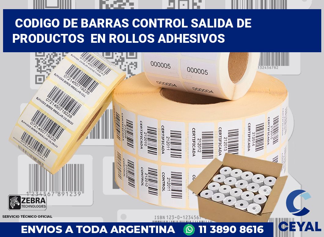 codigo de barras control salida de productos  en rollos adhesivos